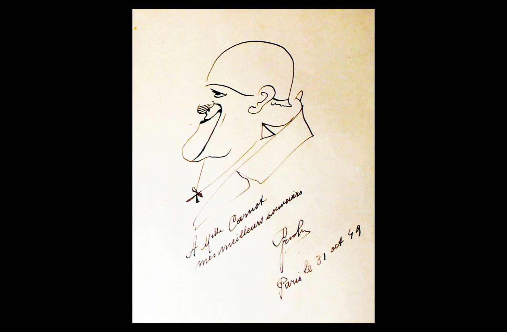 Caricatura autografa di Grock · Collezione privata Dr Alain Frère